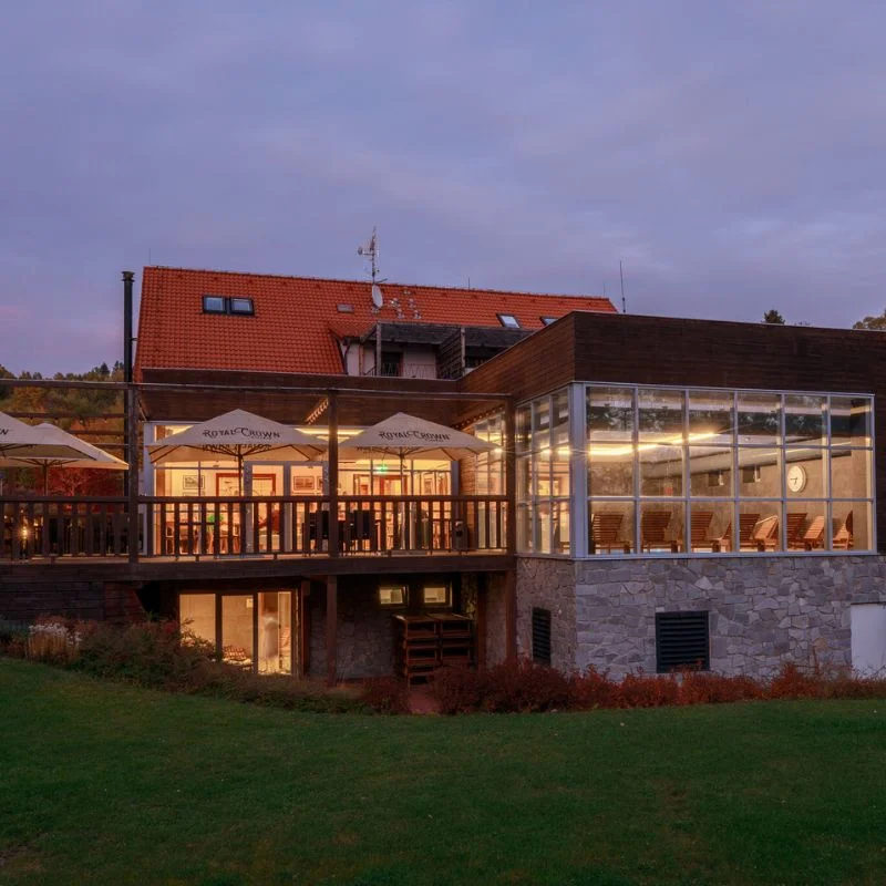 Terrace with view in hotel 